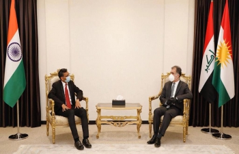 Ambassador Prashant Pise on 10 April called on H.E. Mr. Safeen Dizayee, Minister, Head of Department of Foreign Relations - Kurdistan Regional Government